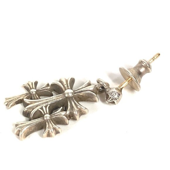 CHROME HEARTS 3 CH CROSS DROP Triple CH Cross Pierce SV925 / K14 Silver - Picture 3 of 7